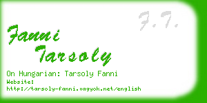 fanni tarsoly business card